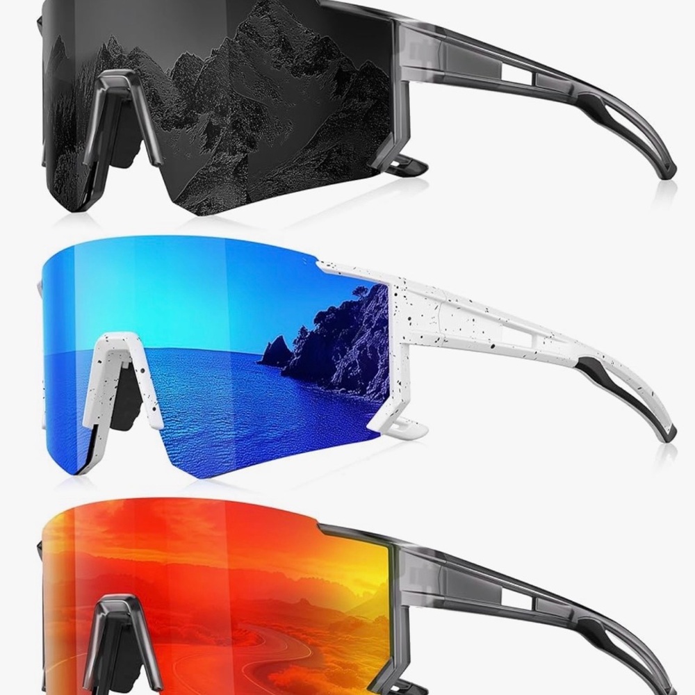 Men/Women Sport Shield Sunglasses - Multi Color Lenses